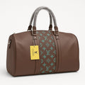 Brown Leather Duffle Bag 20"- VELOURA